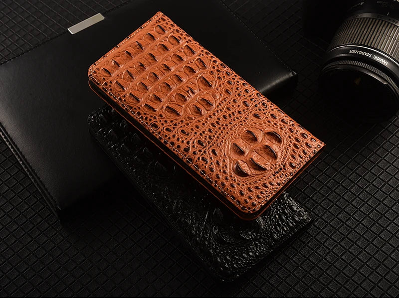 Luxury Genuine Leather Wallet Flip Case for Samsung Galaxy S26 / S25 / S24 / S23 / S22 / S21 / S20 Ultra, Plus, FE – Magnetic Kickstand Vintage Business Cover