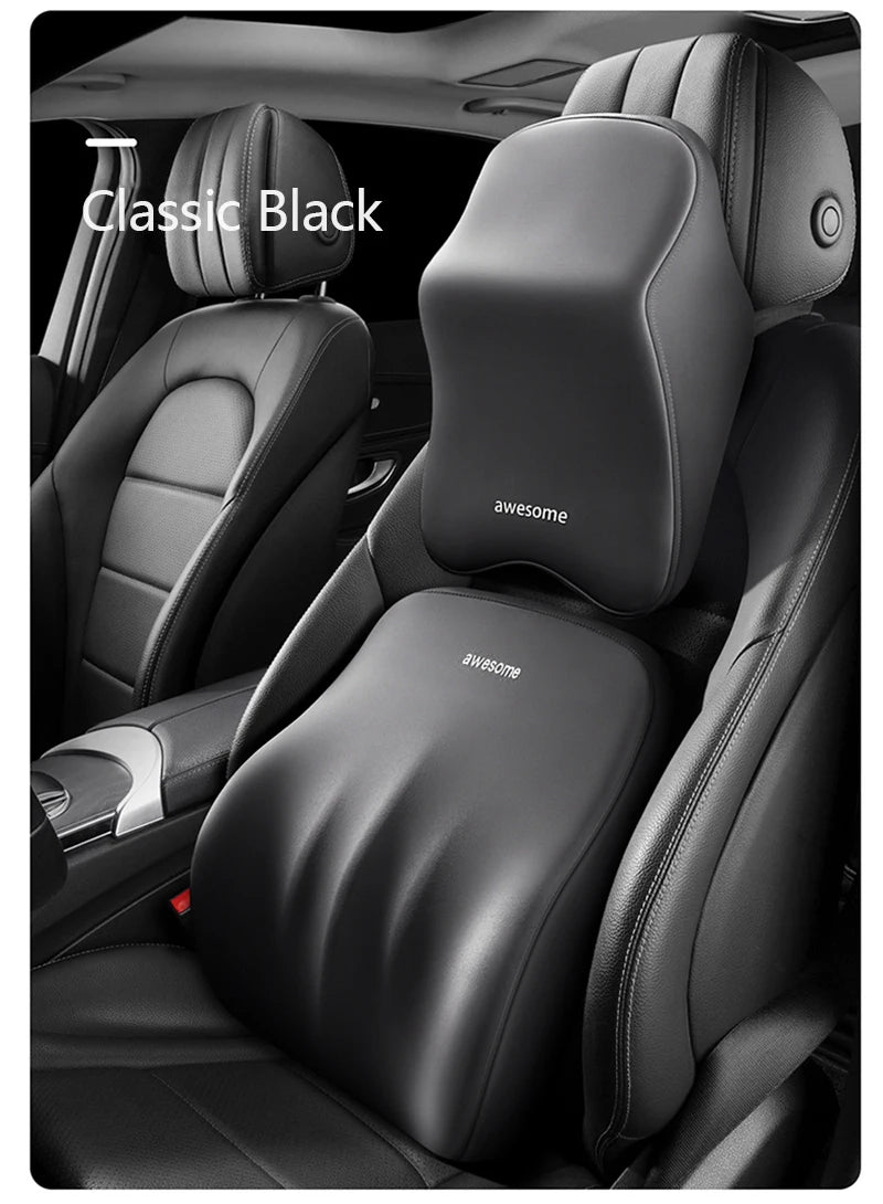Car Lumbar Back Support Headrest Neck Pillow Memory Foam Lumbar Pillow Universal Soft Neck Pillows Cushion Car Supplies