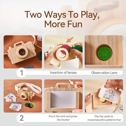 Wooden Camera Puzzle Toy With Cards Montessori Toys For Children Handmade Wooden DIY Presents Baby Room Decoration Outdoor Toy