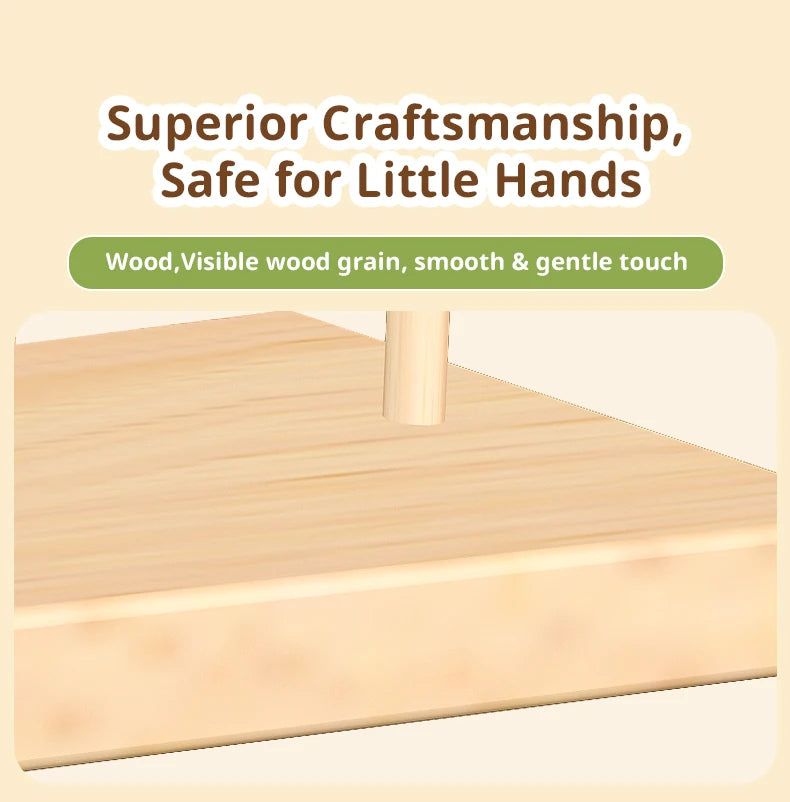 Wooden Colour and Shape Matching Pillar Bead Puzzle