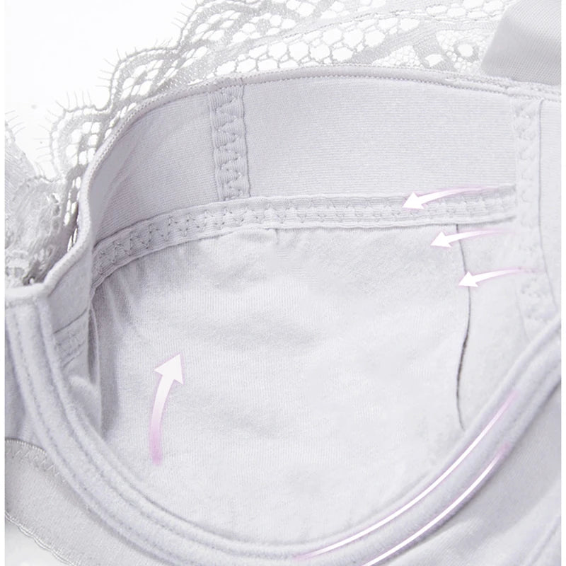 Womens White Lace Full Coverage Push Up Underwire Bra