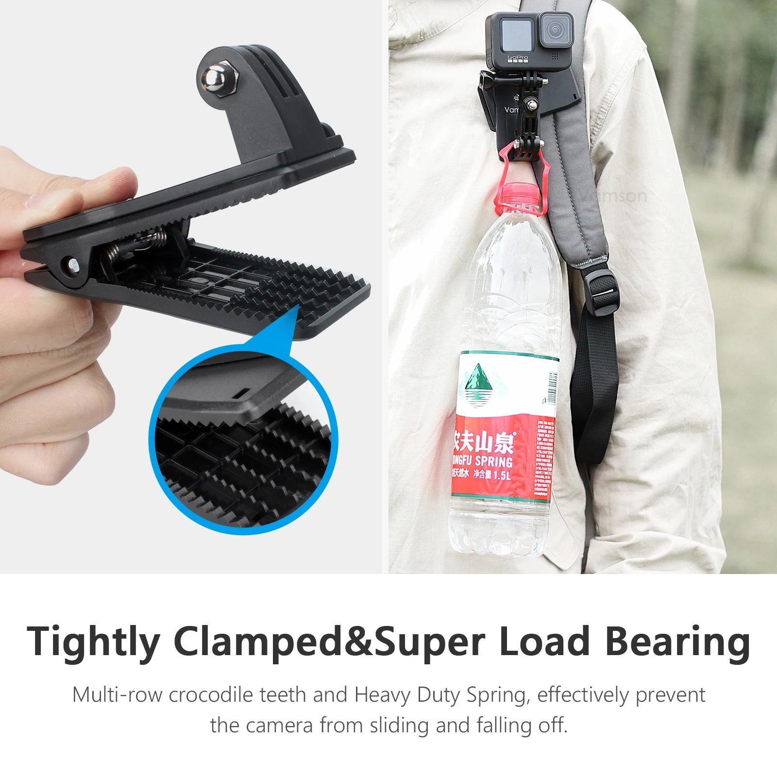 Backpack Clip for Insta360 x3 for GoPro Hero 11 10 9 Camera 360° Rotate Shoulder Belt Mount Accessories for Dji Action