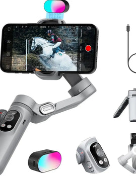 Smart X Pro Kit 3-Axis Gimbal Stabilizer Set with RGB Magnetic Light OLED Display LED Light Focus Wheel Stabilizer