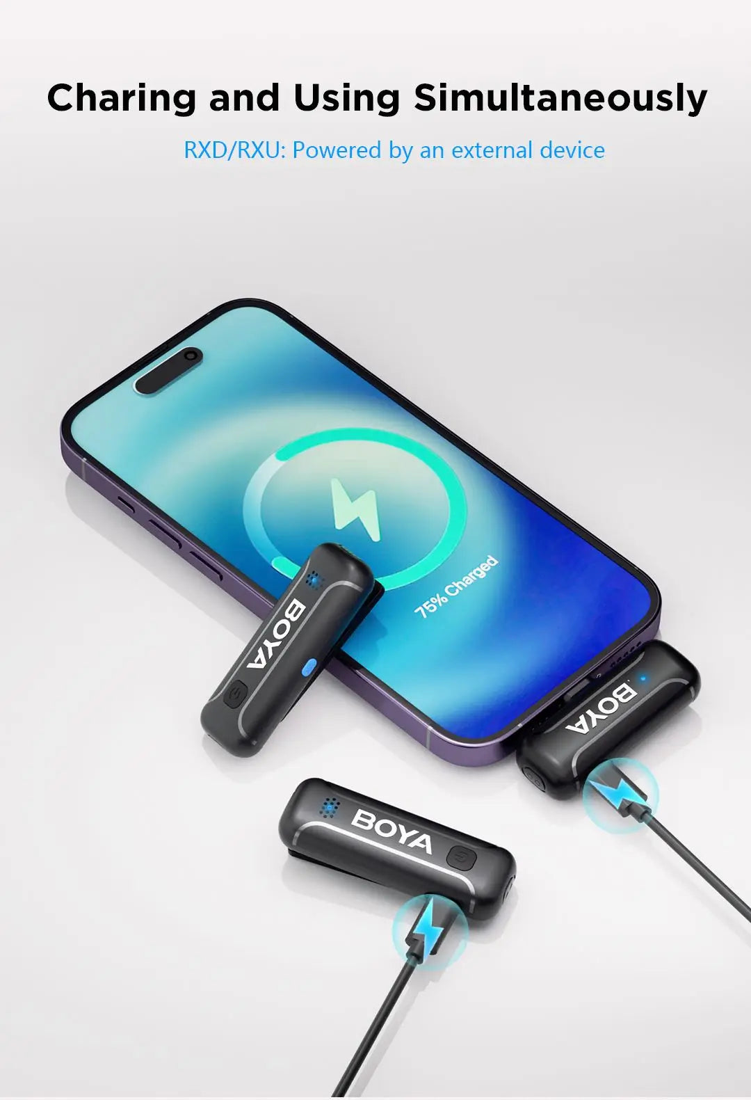 BY-WM3T Wireless Lavalier Lapel Microphone for iPhone Andriod Smartphone DSLR Cameras Live Streaming Youtube Recording Vlog