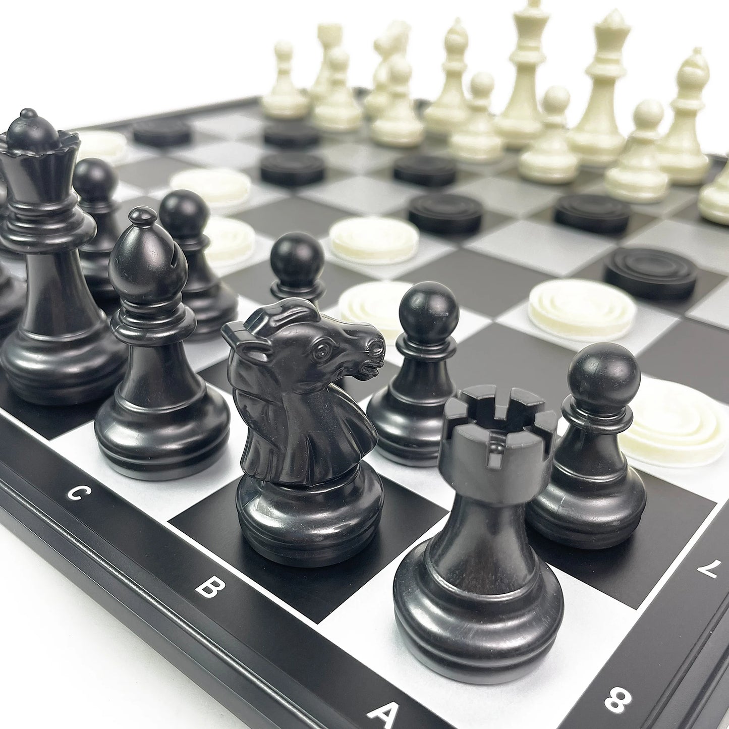 31.8cm 2 in 1 Foldable Magnetic Chess & Checkers Set