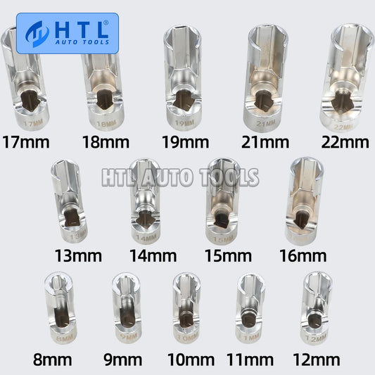 14Pcs/set 8mm To 22mm 3/8" 1/2" Fuel Line Socket Wrench Union Nut Socket Open Oil Pipe Removal Sleeve Car Repairing Tools