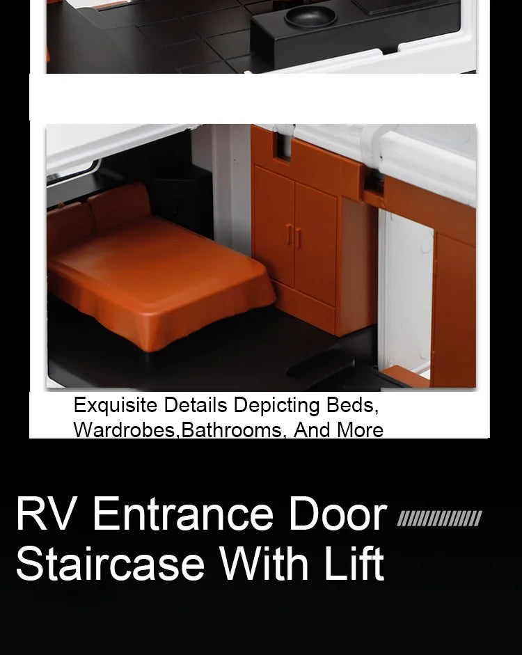 1/32 Rolls Royce Cullinan RV Car Model Alloy Diecast Off-road Vehicle Toy With Sound and Light Camping Car Model  For Boys Gifts