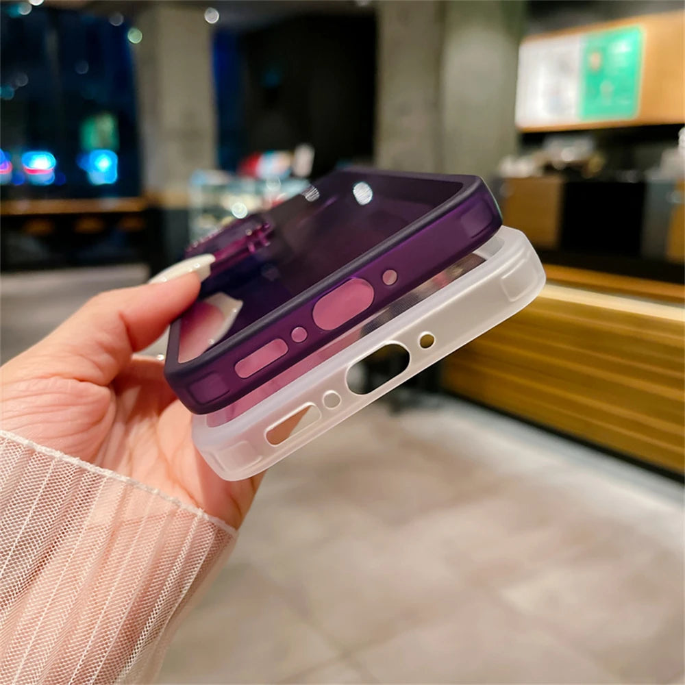 Plating Lens Soft Silicone Clear Case For Samsung S24 S23 S22 Ultra Plus  Cover