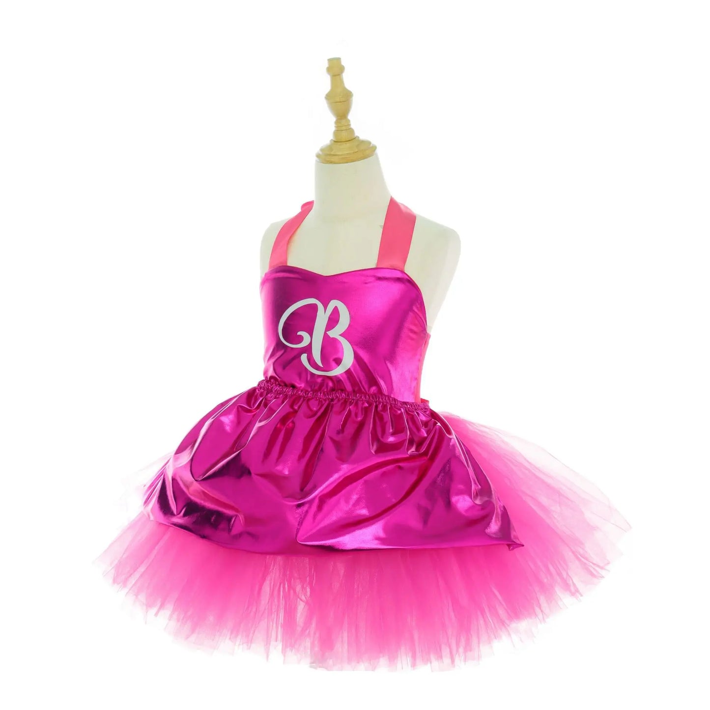 Golden Satin Tutu Dress with Bow Headband Birthday Party Costume