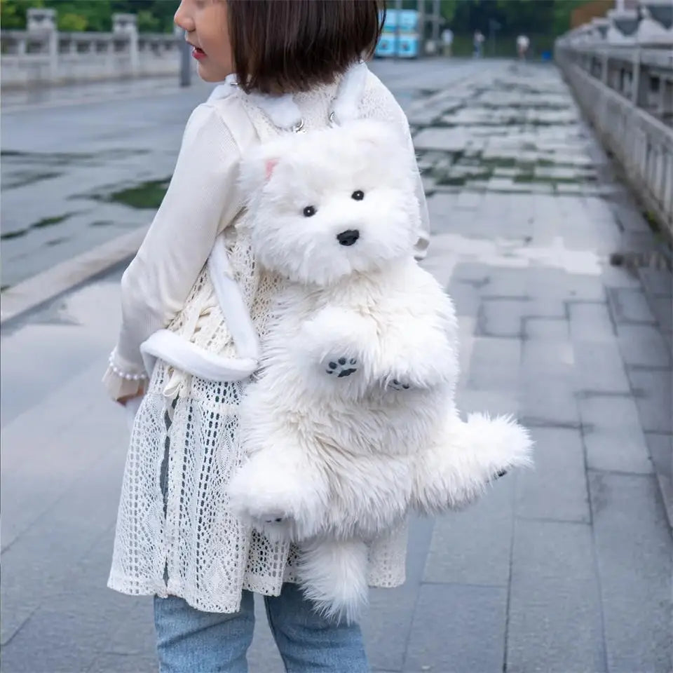 Mini Calico Cat Plush Backpack Soft Shoulder Bag