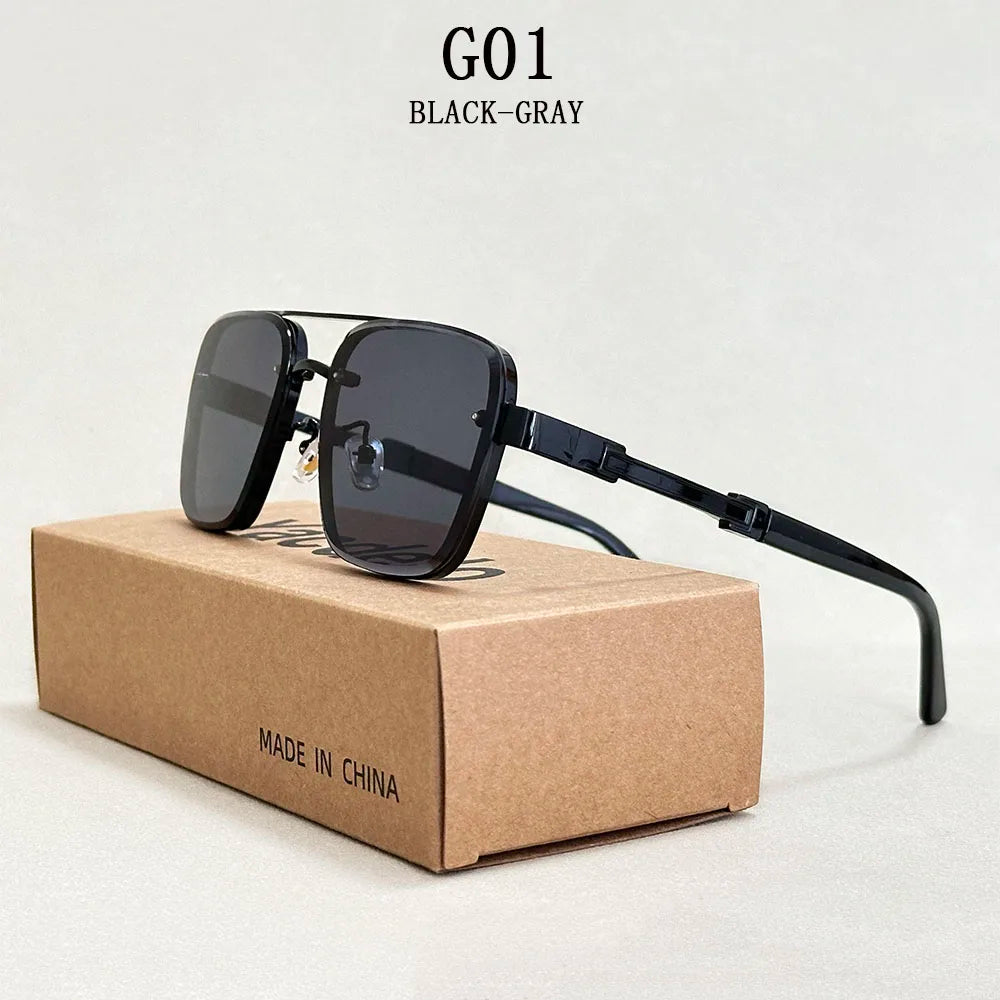 Square Alloy Frame Sunglasses With UV400 Protection