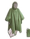 Portable Multifunctional 3 In 1 Rain Coat Hiking Camping Raincoat Poncho Mat Awning Durable Outdoor Activity Rain Gear Supplie