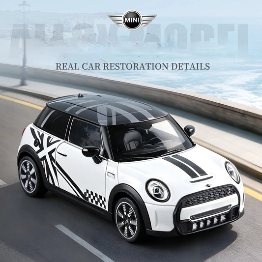 1 24 Scale Mini Cooper S Union Flag Diecast Pull Back Model Car with Sound and Light
