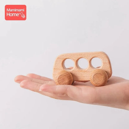 Wooden Baby Dragging Stars Moon Surround Car Beech Baby Toys Car Montessori Toys Hand Coordination Toy Handmade Decoration Gifts