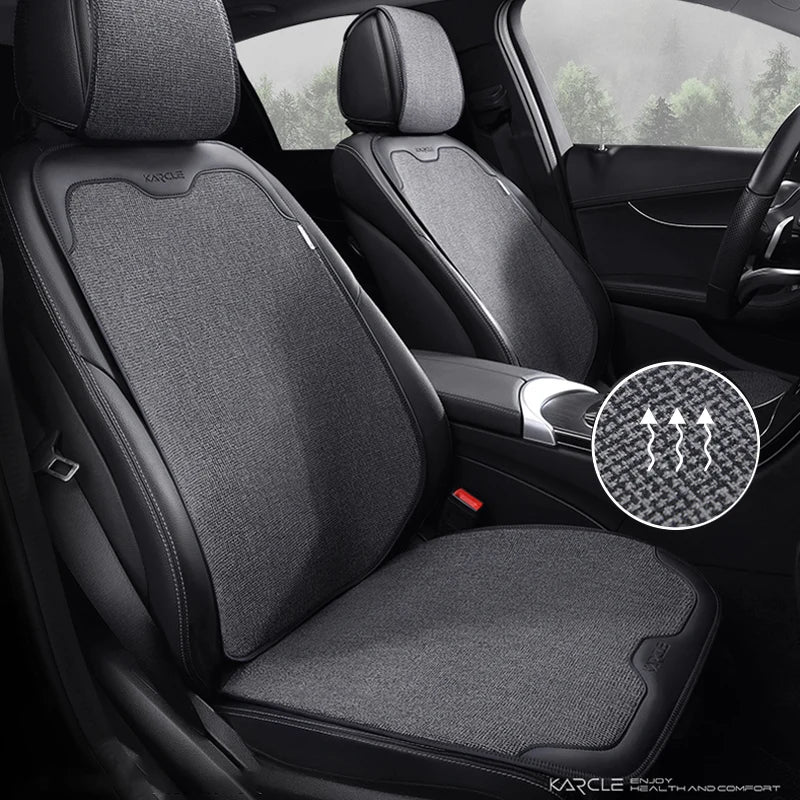 Karcle Car Seat Cover Linen Cotton Car Seat Cushion Soft Universal Auto Seat Cushion Chair Protector Auto Seats Cover Office Pad