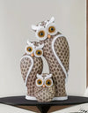 1 Set of 3 pcs Resin Owl Family Figurine Modern Minimalist Art Sculpture Trio Decorative Owl Home Office Desk Decor
