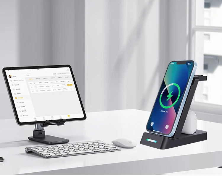 Wireless Life, one touch charge, triple charge, one machine done, three-in-one multi-functional wireless charger