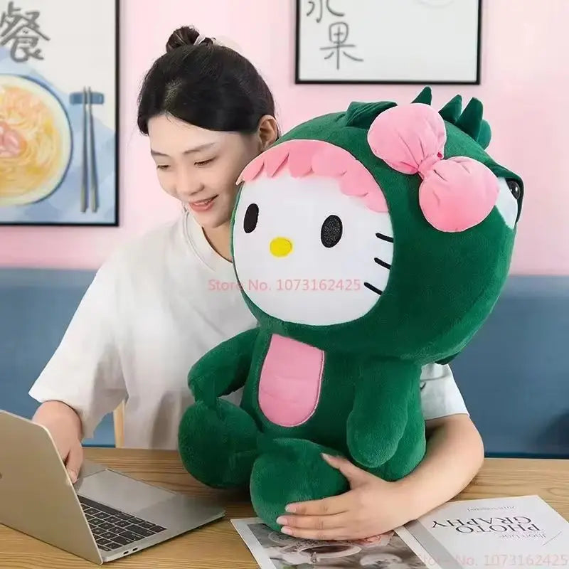 Cartoon Dinosaur Kitty Plush Pillow Soft Stuffed Doll