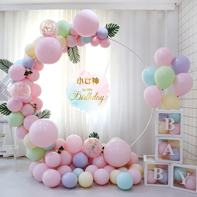 Metal Wedding Arche Circular Balloon Stand Party Decoration Backdrop Arch Birthday Party Balloon Arch  Shower Decoration
