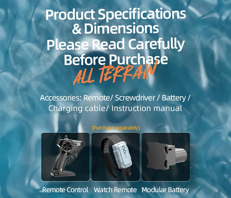 Rc Cars Tank Waterproof Amphibious Water Land All Terrain Tracked Tank Remote Control Crawler Vehicle Outdoor Cars Toy for Boys