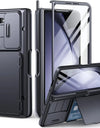 Full Cover Wallet Phone Case for Samsung Galaxy Z Fold 5 with S Pen Holder Card Holder Hinge Protection Grade Shockproof Case