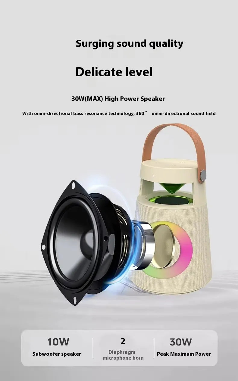 Wireless Bluetooth Speaker Outdoor Portable Camping RGB Color Light Rechargeable Wireless Speaker Home Party Music Player