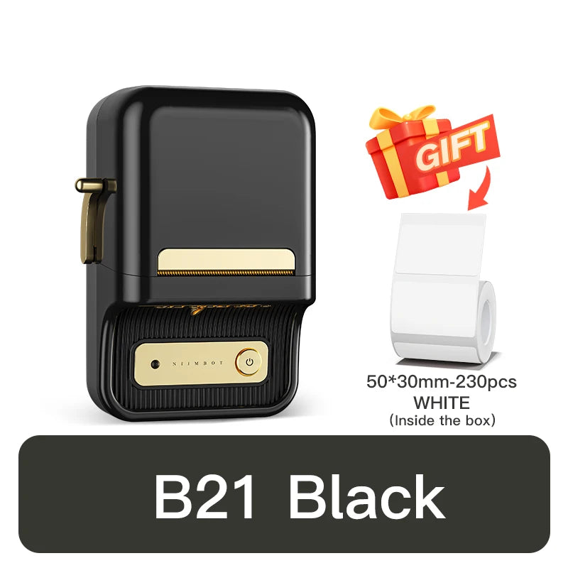 B21 / B21 Pro Thermal Label Printer, Bluetooth Wireless Sticker Maker 20–50mm, Portable Inkless Barcode Label Printer for Office & Retail