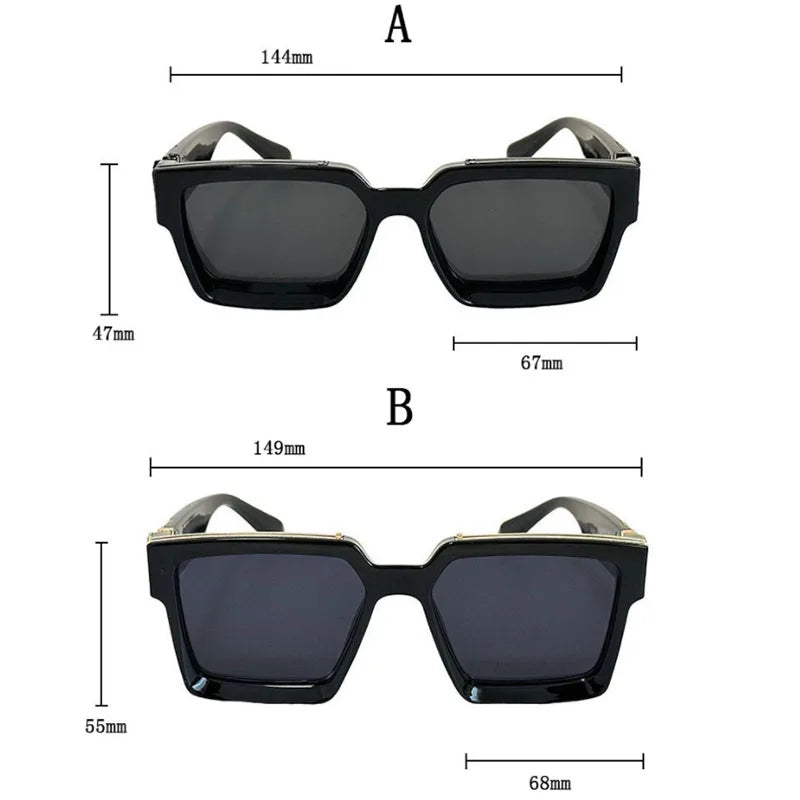 Millionaire Square Sunglasses With UV400 Protection