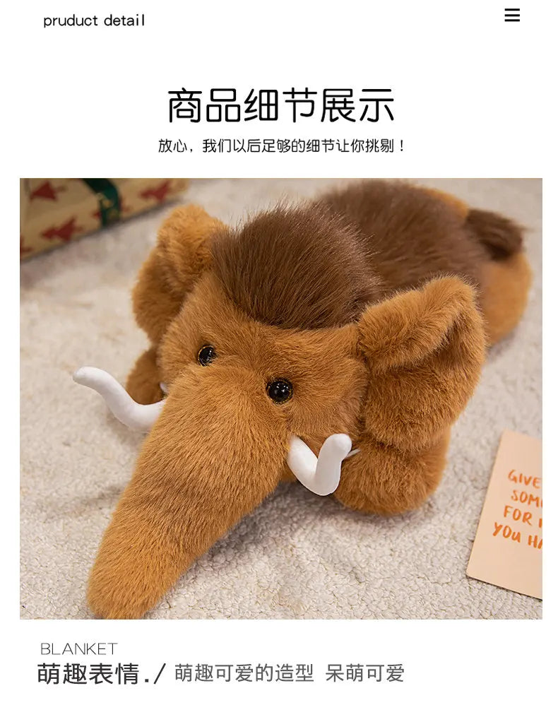 Mammoth Plush Stuffed Animal Soft Elephant Pillow