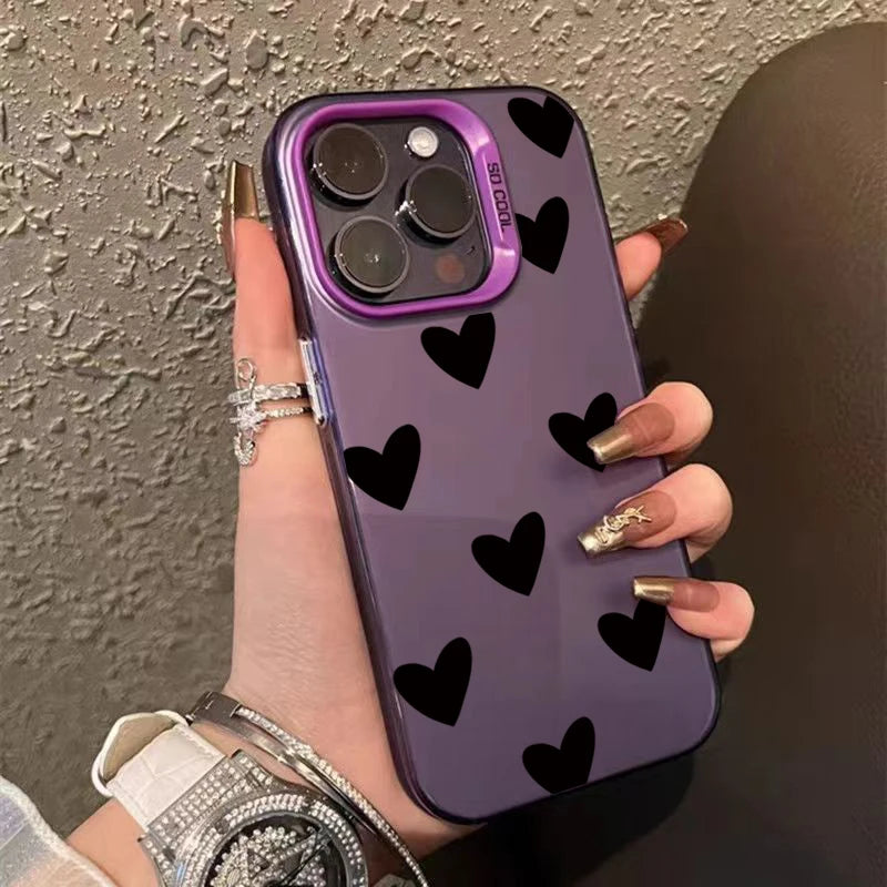 Leopard Love Balloon Pattern Silver Phone Case for iPhone 17 16 Case iPhone 14 15 Pro Max 16E Air Cover