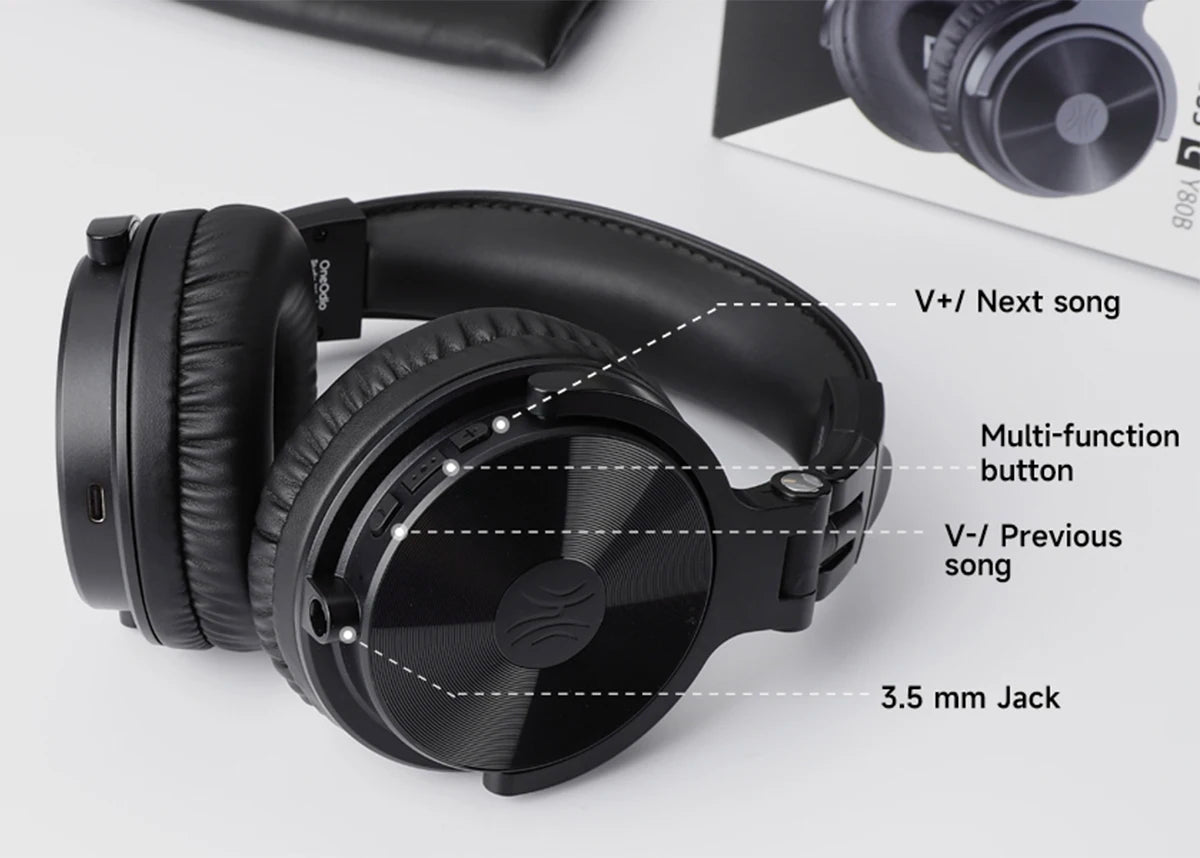 Pro-C Bluetooth Wireless Headphones With Mic 110Hr Hi-Res Over Ear Bluetooth 5.2 Headset Earphone For Phone PC Sports