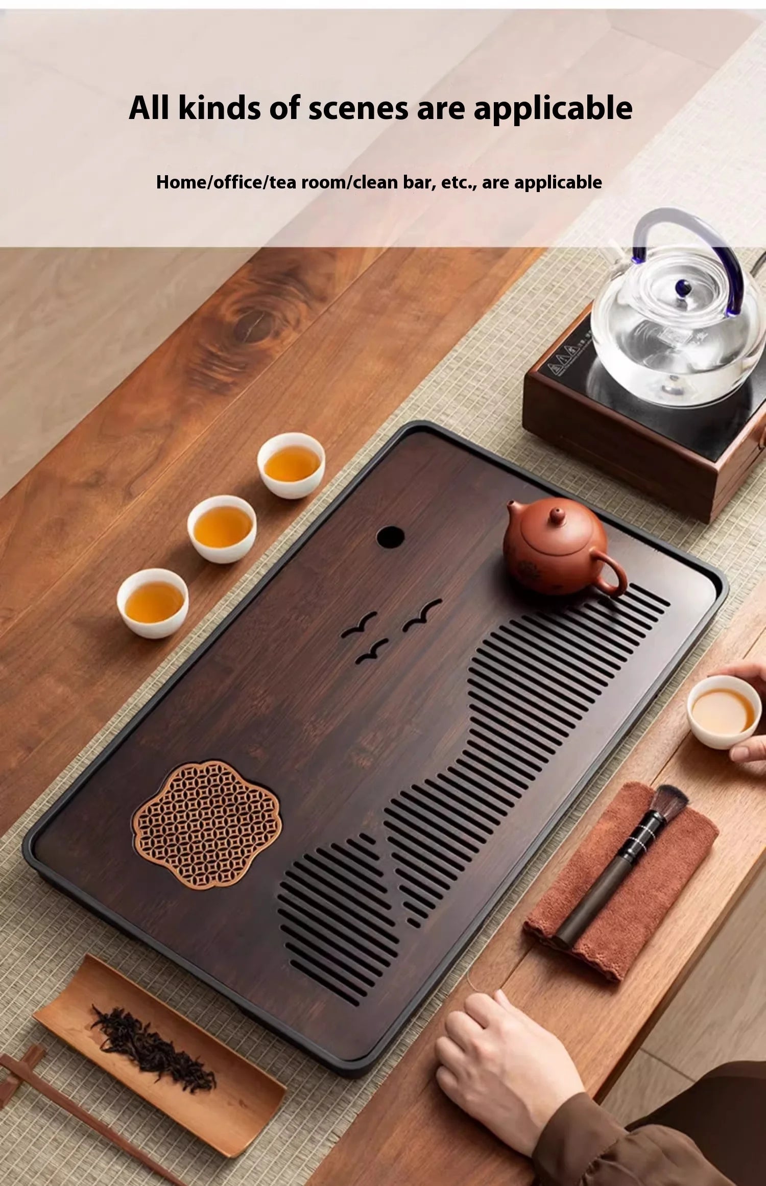 Tea Tray Tea Set Tea Tray Tea Sea Dry Brewing Platform Tray Bamboo Tray Tea Ceremony  Small Water Storage Tea Platform