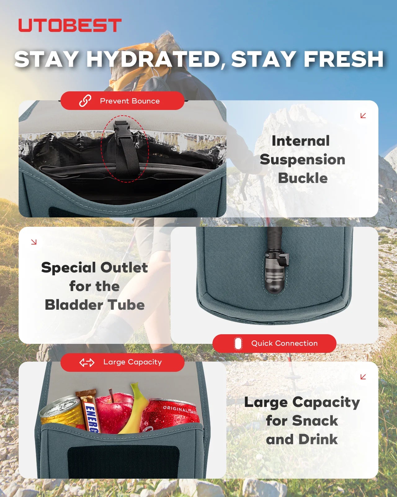 Hydration Bladder Insulation Insulated Cooler Bag Thermal Insulation Bag for Hiking Camping