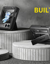 Dual Layer Rugged Protective Cover with Rotatable Belt Clip Screen Hinge Protection Case for Samsung Galaxy Z Flip 5