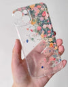 Flower Transparent Shockproof Phone Case for iPhone 16 15 14 Pro Max Plus