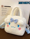 Sanrio Cartoon Plush Shoulder Bags Hello Kitty Kuromi Melody Cute Crossbody Bag Anime Children Handbag