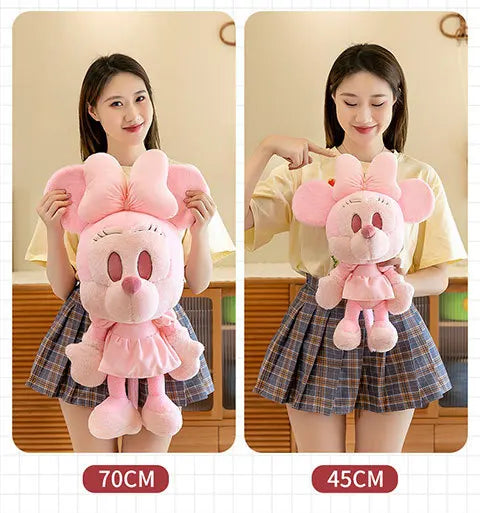 Kawaii Mickey Minnie Plush Toy Couple Doll Stuffed Dolls Animal Kids Birthday Gift for Girls Soft Cuddly Pillow Pal Wholesale