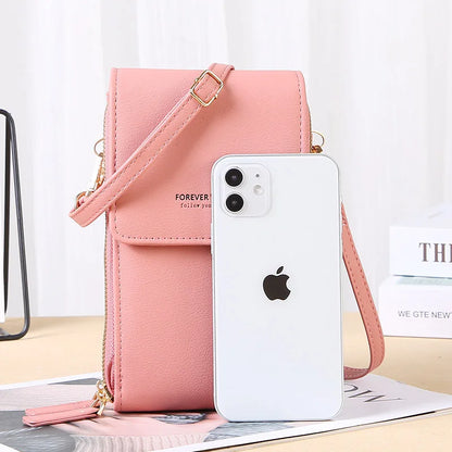 Touch Screen Cell Phone Bags of Women Soft Leather Wallets Bag Handbags Female Crossbody Strap Shoulder Bag