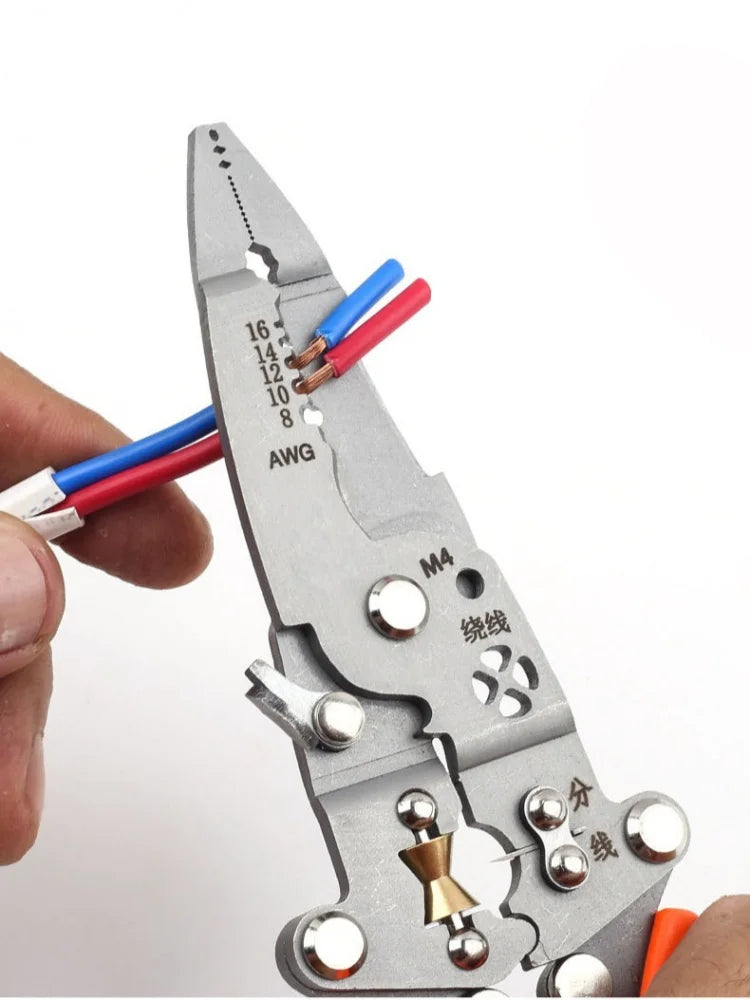 Collapsible Wire Stripper and Cutter Time-Saving Labor-Saving Repair Scissors Wire Stripping Crimping Pliers Hand Tool