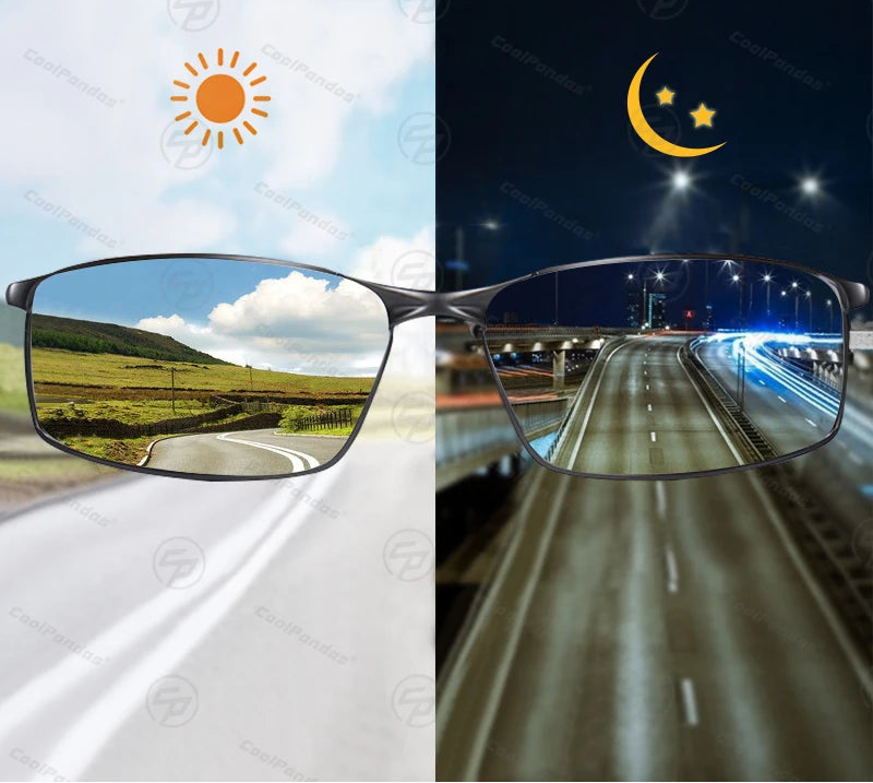Classic Square Photochromic Polarized Sunglasses UV400 Anti-Glare Driving Glasses for Men Women