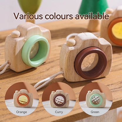 Baby Wood Colorful Camera Kaleidoscope Toys for Children Rainbow Wooden Toys for Children Kids Learning Early Educational Game