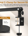 Microphone Boom Arm Stand for Microphone Compact Camera Phone Clamp Max Load 1.5KG with 1/4'' 3/8'' 5/8'' Screw