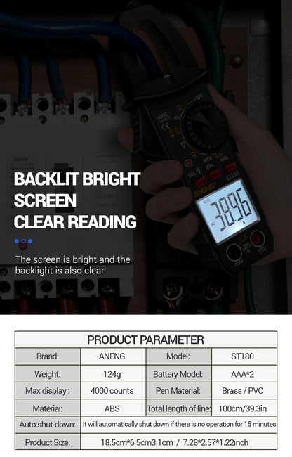 Smart Clamp Multimeter 600V Meter AC/DC Voltage Tester Ammeter Pliers Test Voltmeter Capacitance Ohm Current Tools