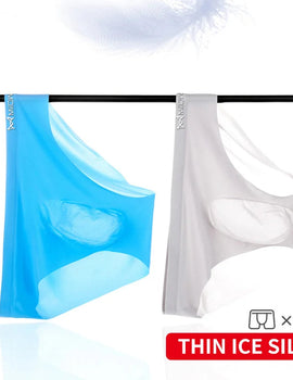 3-Pack Men’s Ice Silk Graphene Briefs – Antibacterial, Seamless, Mid-Waist & Breathable