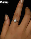 Moissanite Wedding Jewelry Set 925 Sterling Silver Oval Diamond Cut 1 CT Moissanite Engagement Ring Necklace