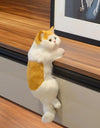 Simulation cat plush Doll Realistic Cute Cat Furry Hanging Ornaments Car Decoration Stuffed Animals Sculptures creative gift