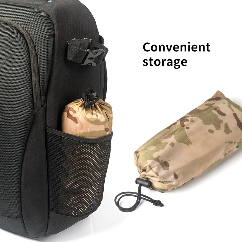 Waterproof Military Style Rain Poncho with Hood for Hiking and Camping