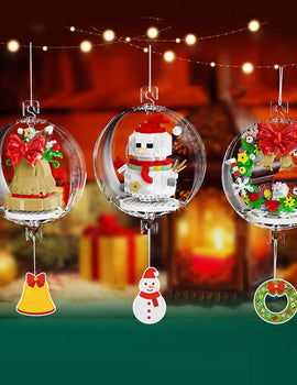 Christmas Pendant Ball Building Blocks Mini Bricks Bell Snowman Santa Claus Christmas Tree Decorations For Home Christmas Gifts