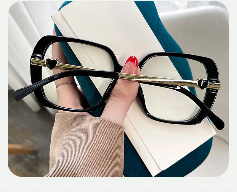 Big Size Woman Eyeglasses Ultra light TR90 White Eyewear Square Full Frame Optical Prescription Frames