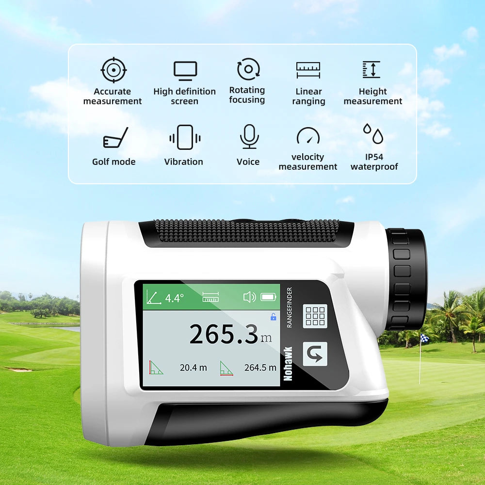 Golf Rangefinder with Slope and Pin Lock Vibration Distance Meter with Rechargeable Battery Laser Range Finder